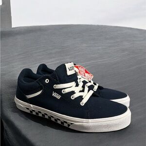 Vans Kids Navy and White Checkered Sneakers